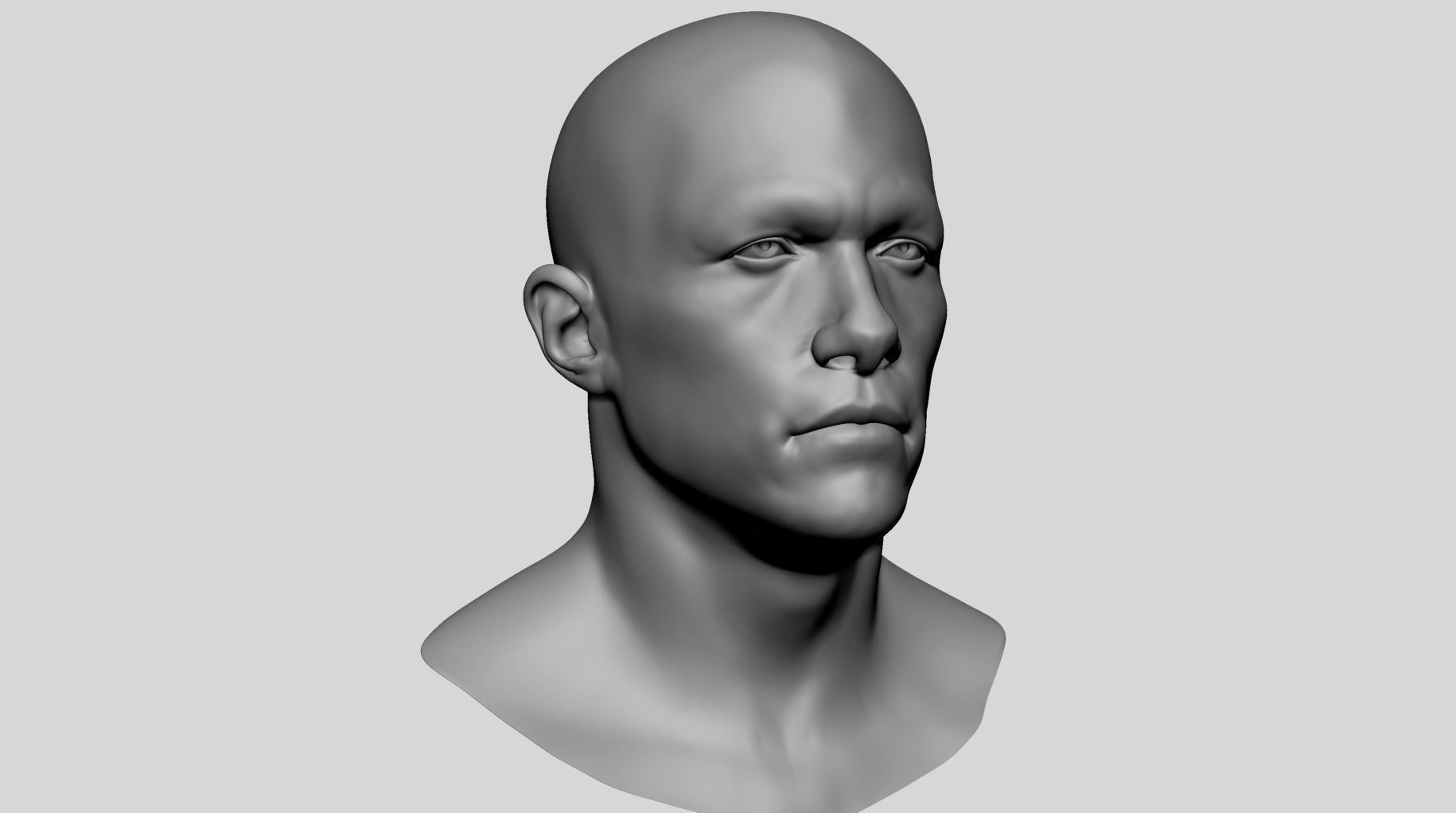 Male Head Basemesh v3 3D model_1