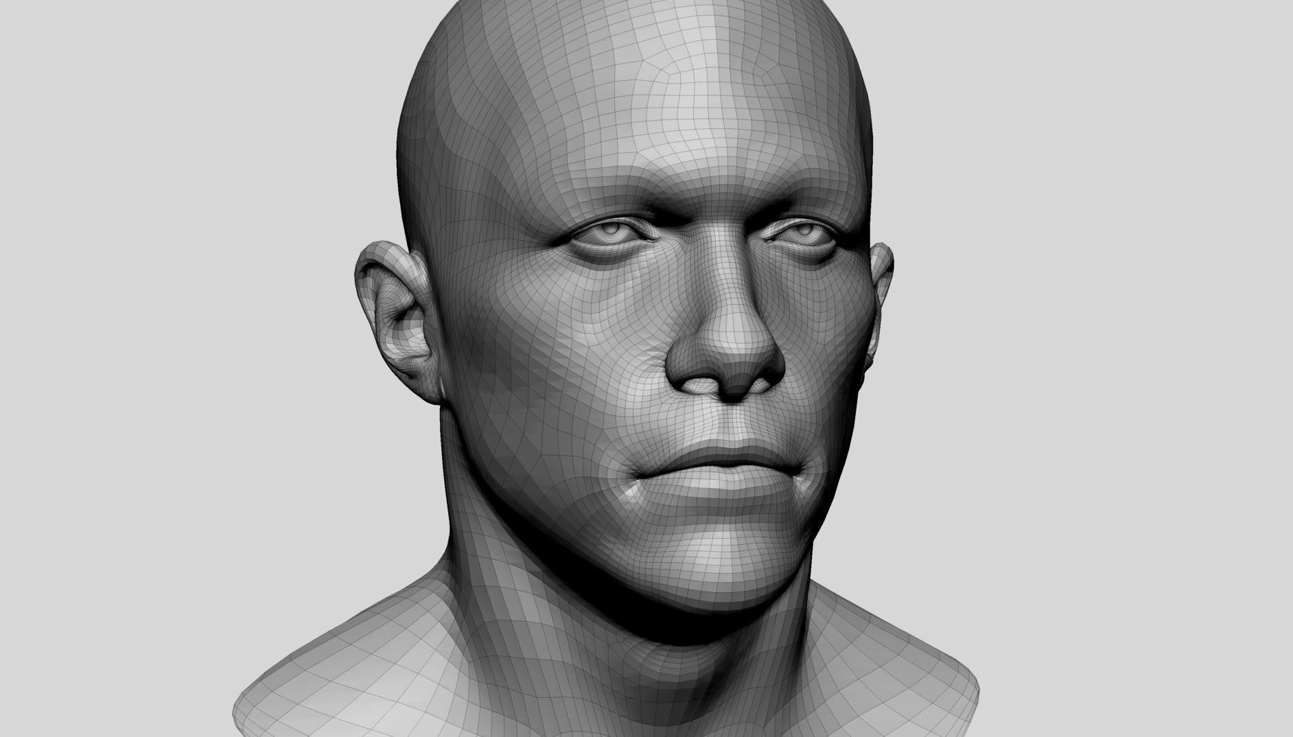 Male Head Basemesh v3 3D model_15