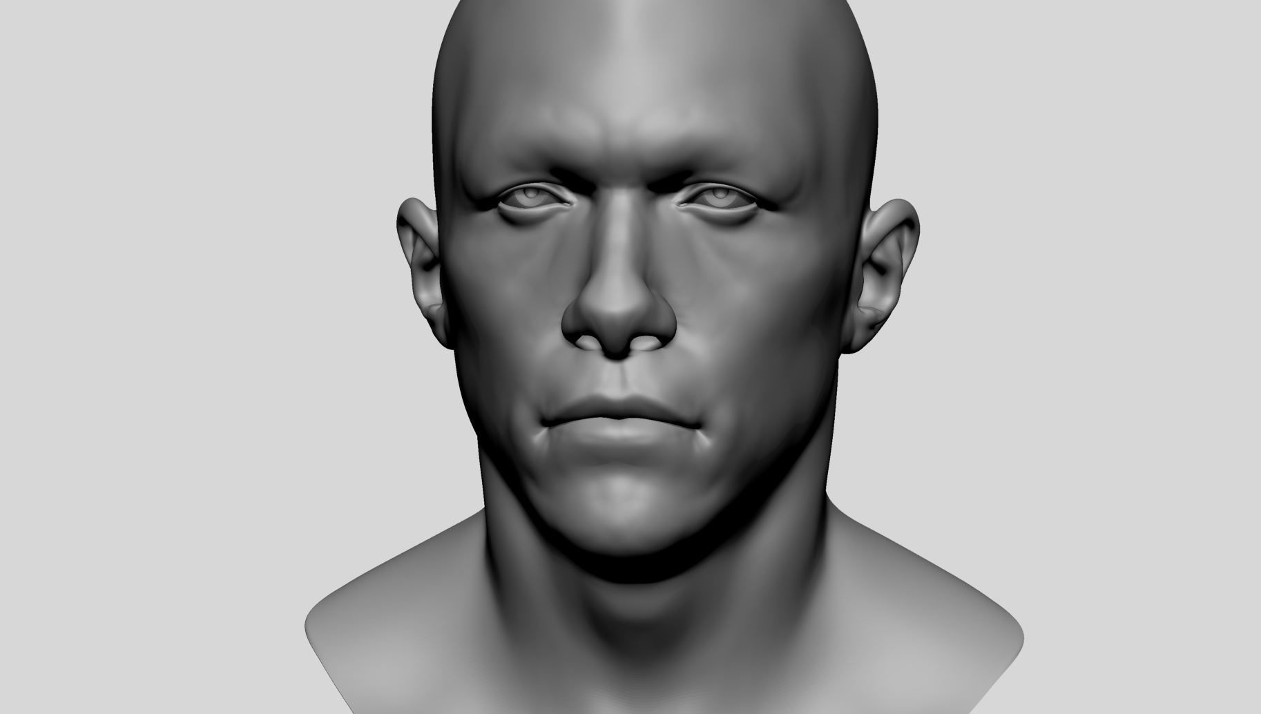 Male Head Basemesh v3 3D model_8