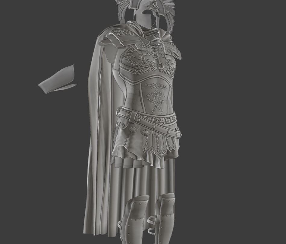 Greek Spartan Base Armor set Low-poly 3D model_3