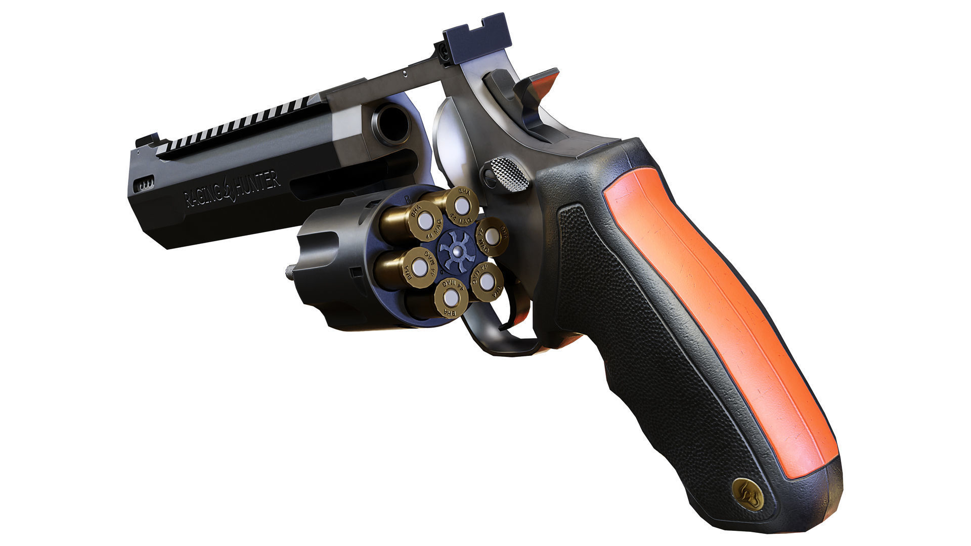 Taurus Raging Hunter Revolver 44 Mag Low-poly 3D model_2