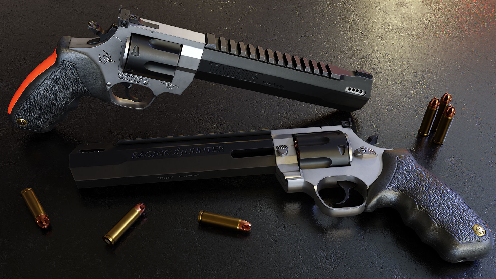 Taurus Raging Hunter Revolver 44 Mag Low-poly 3D model_6