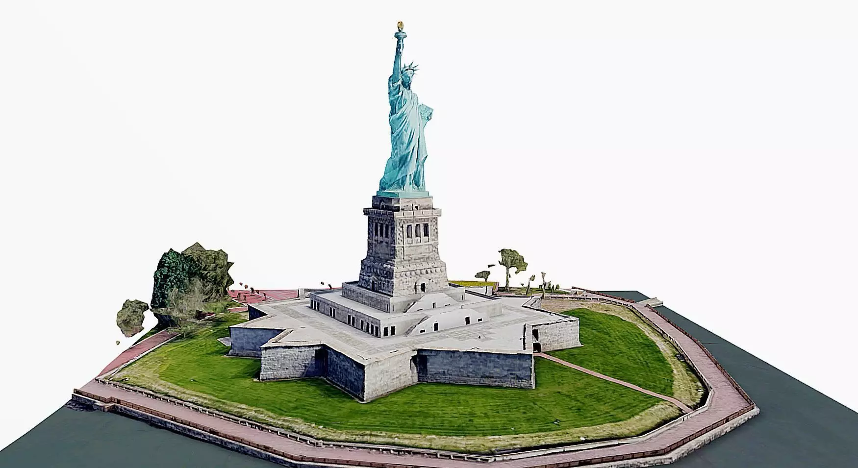 Statue of Liberty Low-poly 3D model_0