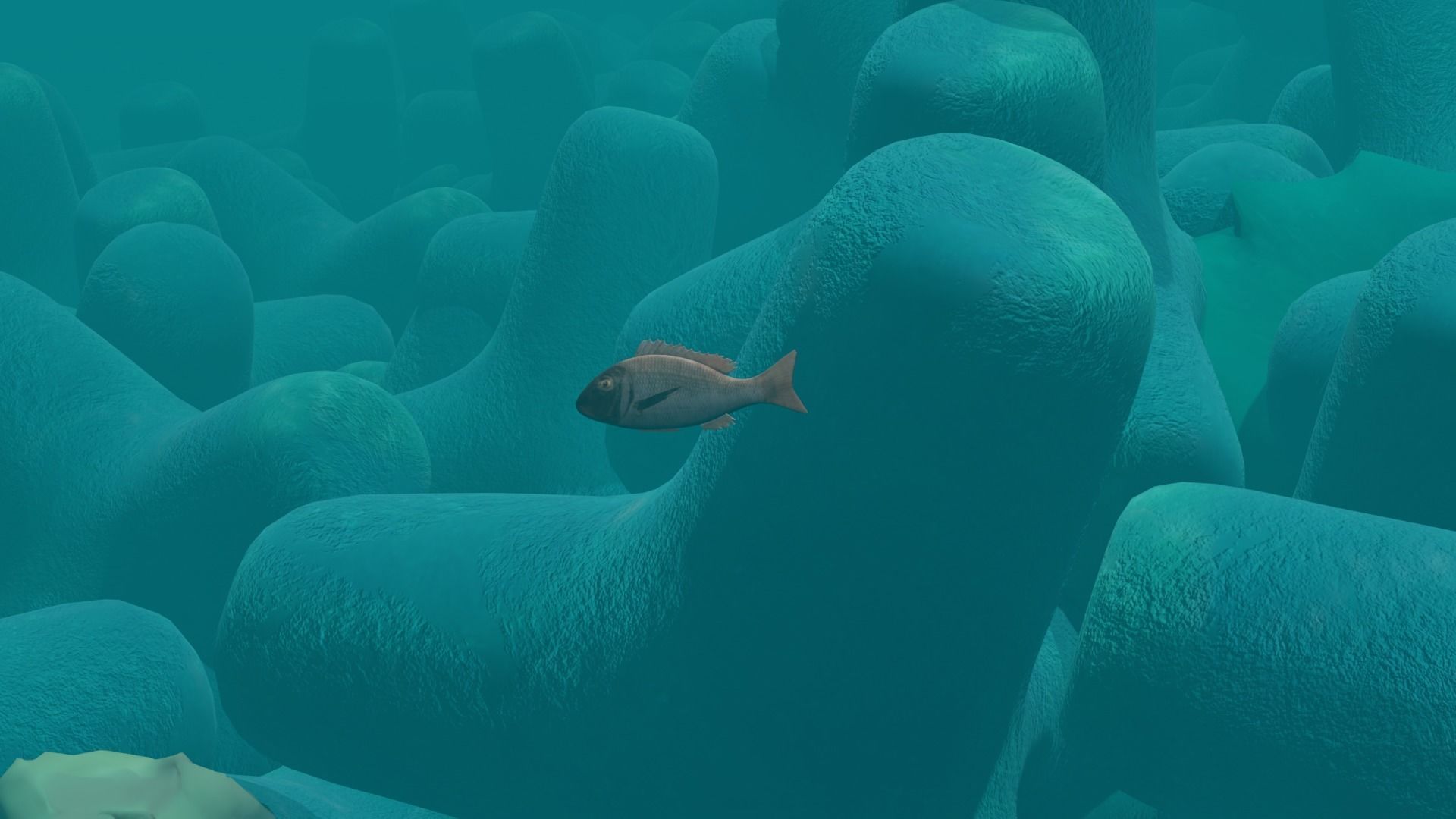 Orange finned emperor Low-poly 3D model_6