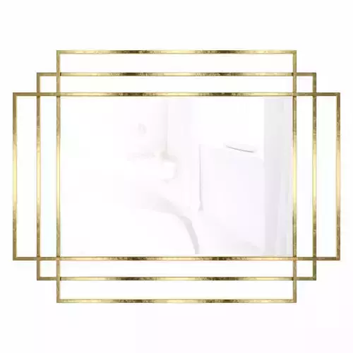 Mirror in a metal gold frame Rainer