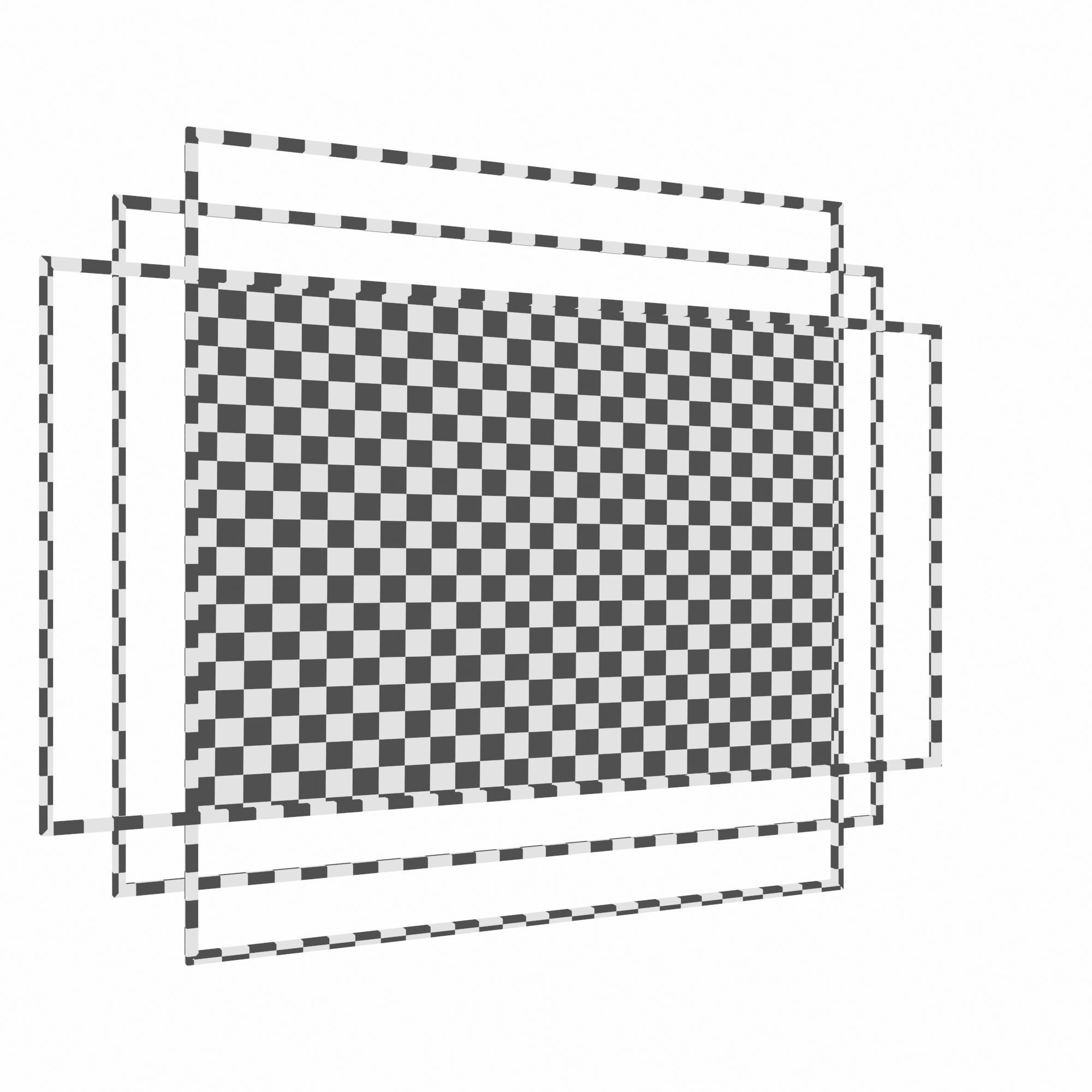 Mirror in a metal gold frame Rainer 3D model_3