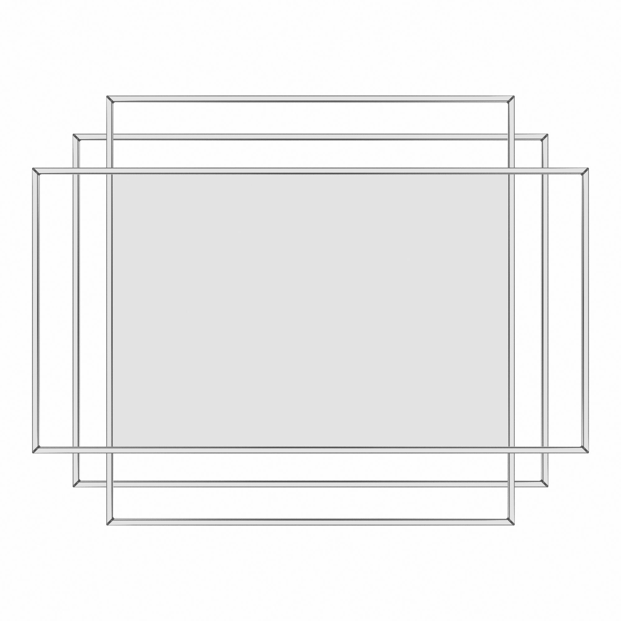 Mirror in a metal gold frame Rainer 3D model_2