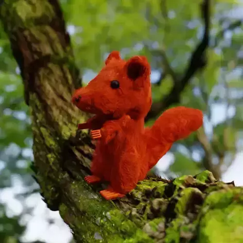 squirrel flying in air 3D model