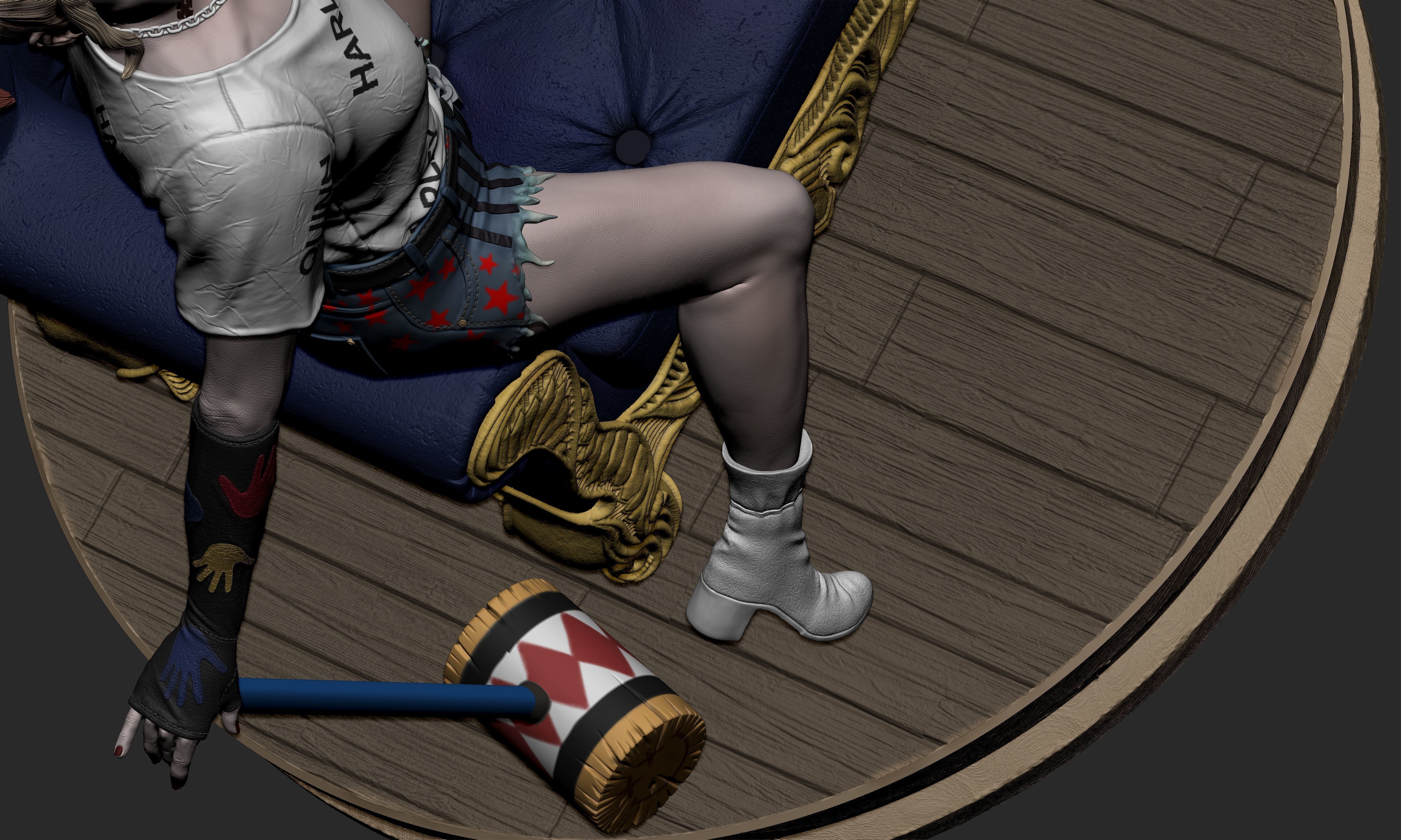 Harley Quinn Collectible Statue 3D print model_11