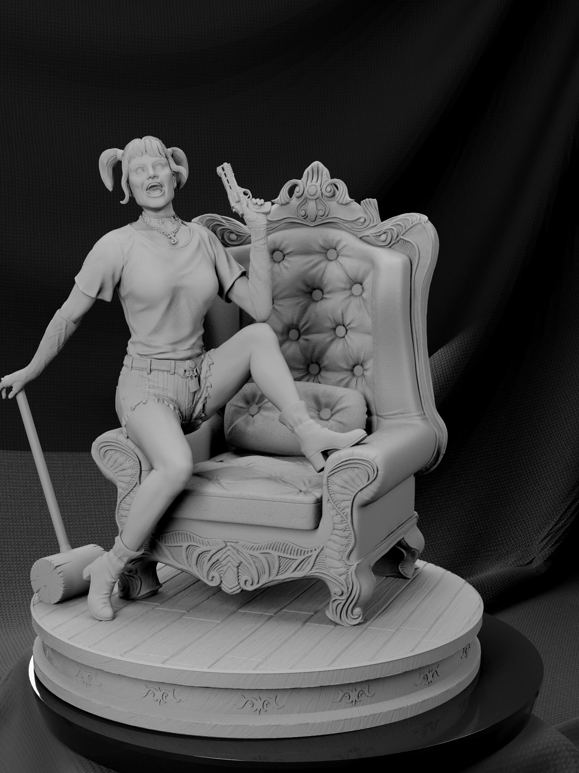 Harley Quinn Collectible Statue 3D print model_16