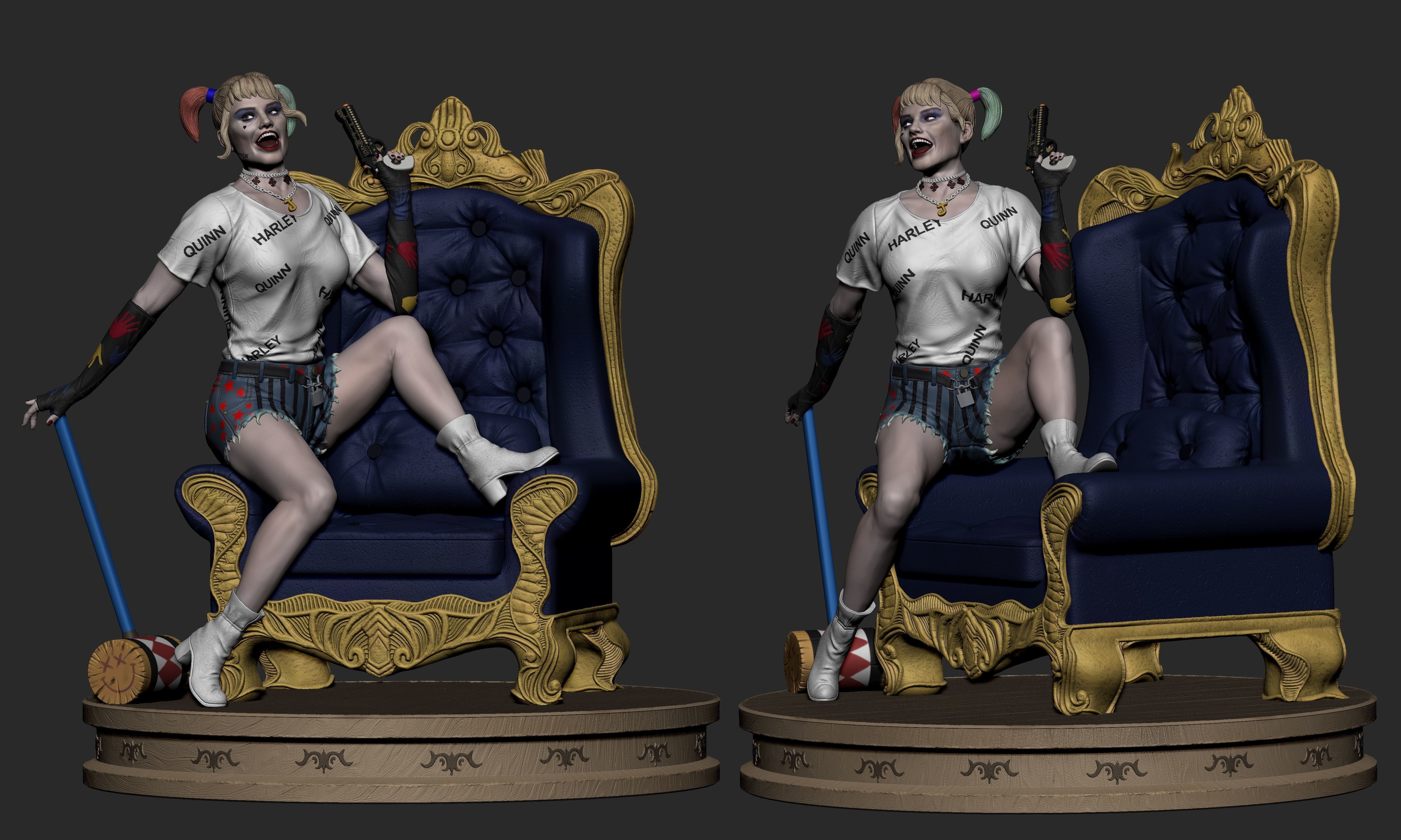 Harley Quinn Collectible Statue 3D print model_13