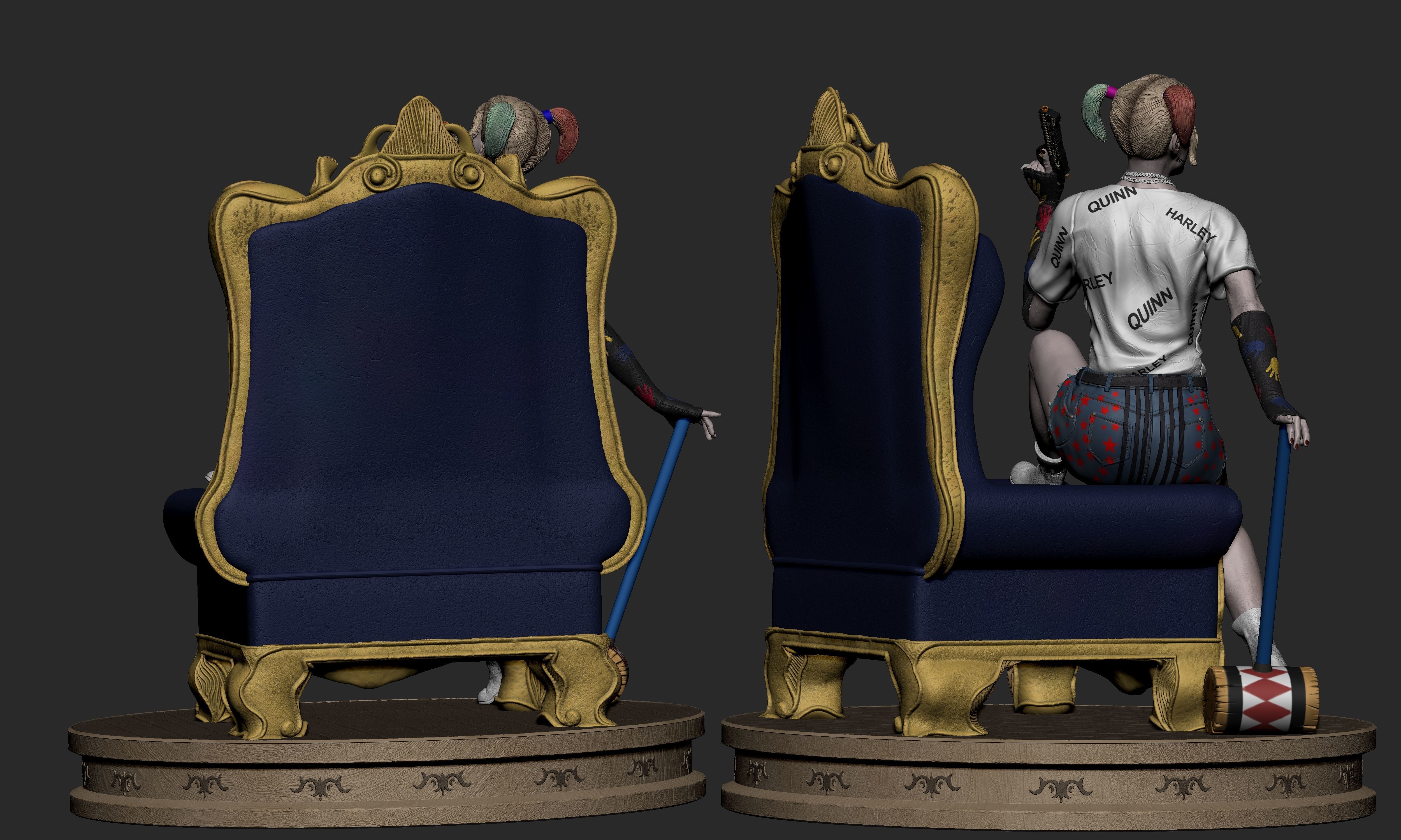 Harley Quinn Collectible Statue 3D print model_14