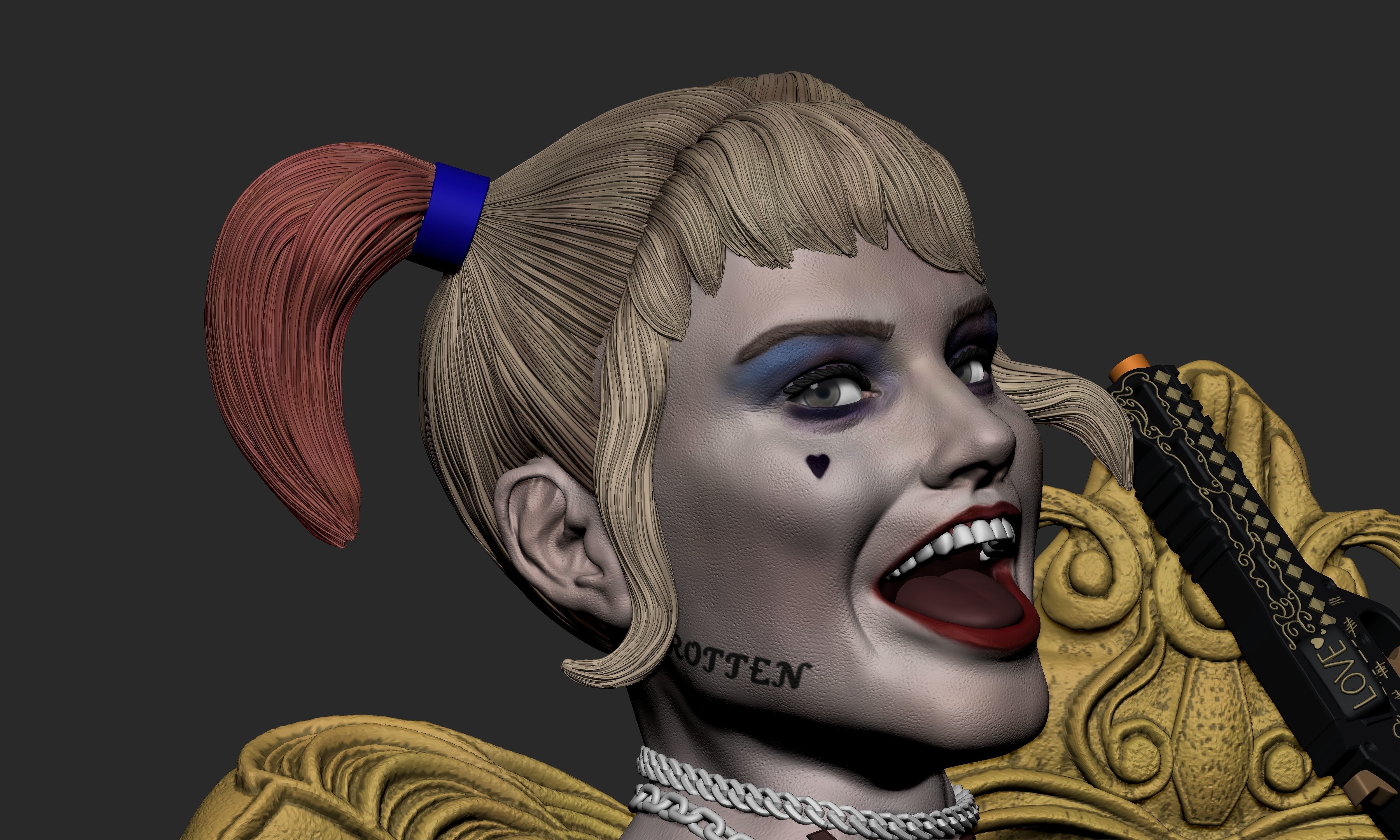 Harley Quinn Collectible Statue 3D print model_9