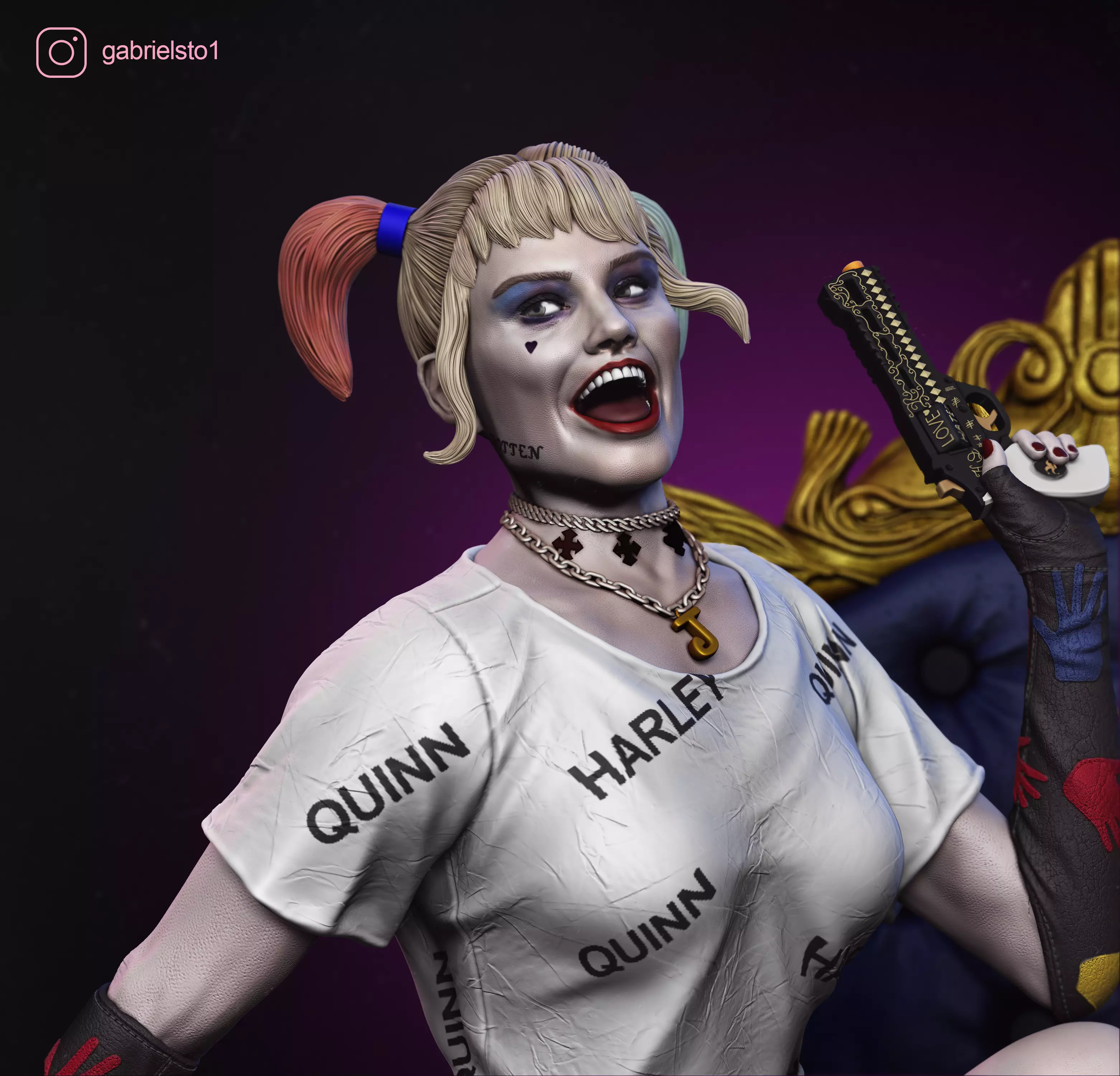 Harley Quinn Collectible Statue 3D print model_0