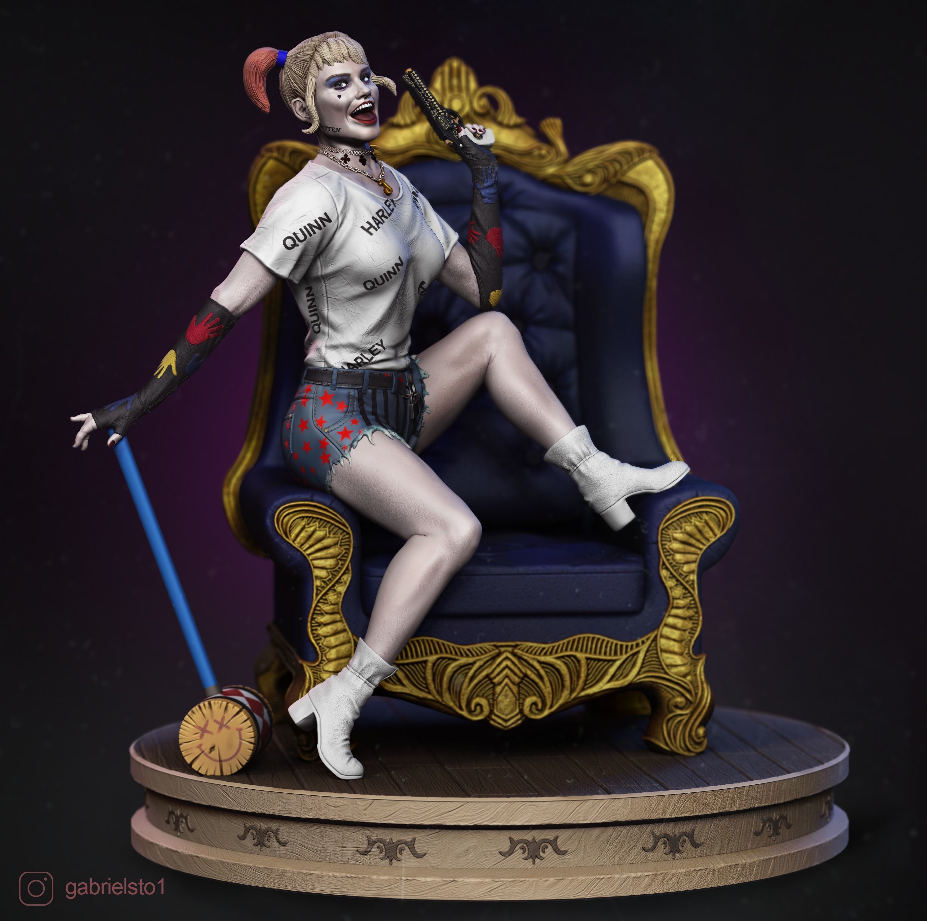 Harley Quinn Collectible Statue 3D print model_2