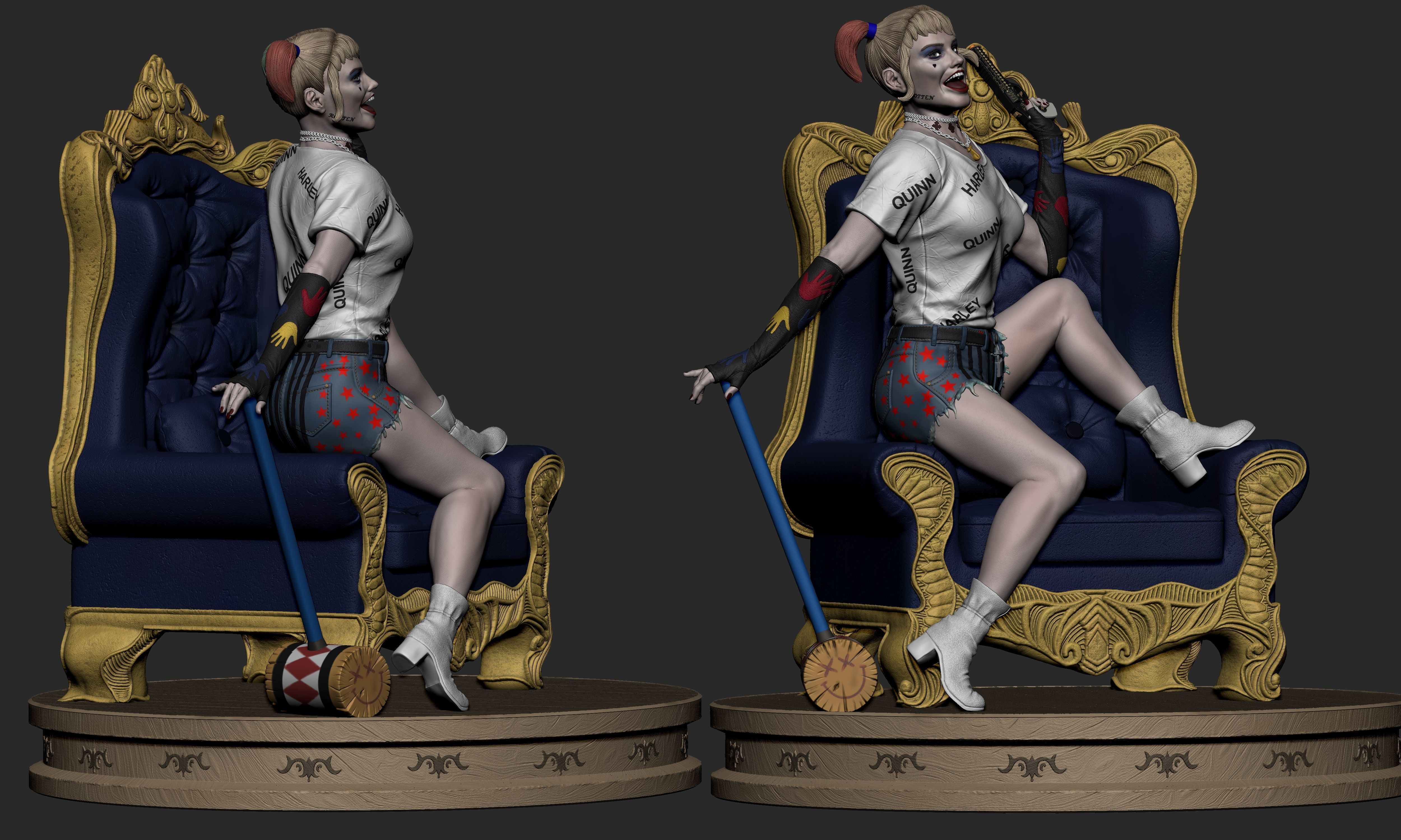 Harley Quinn Collectible Statue 3D print model_12