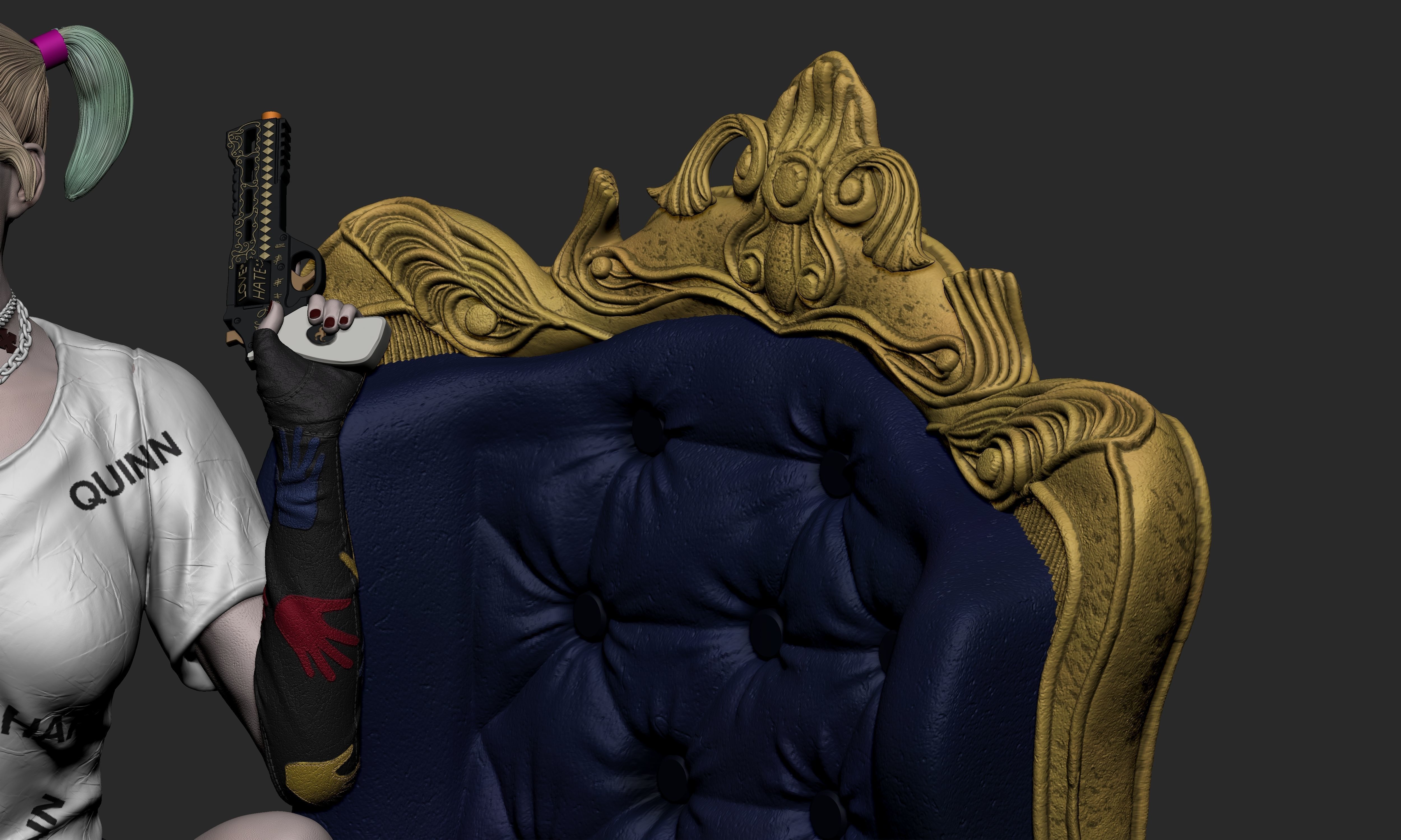 Harley Quinn Collectible Statue 3D print model_10