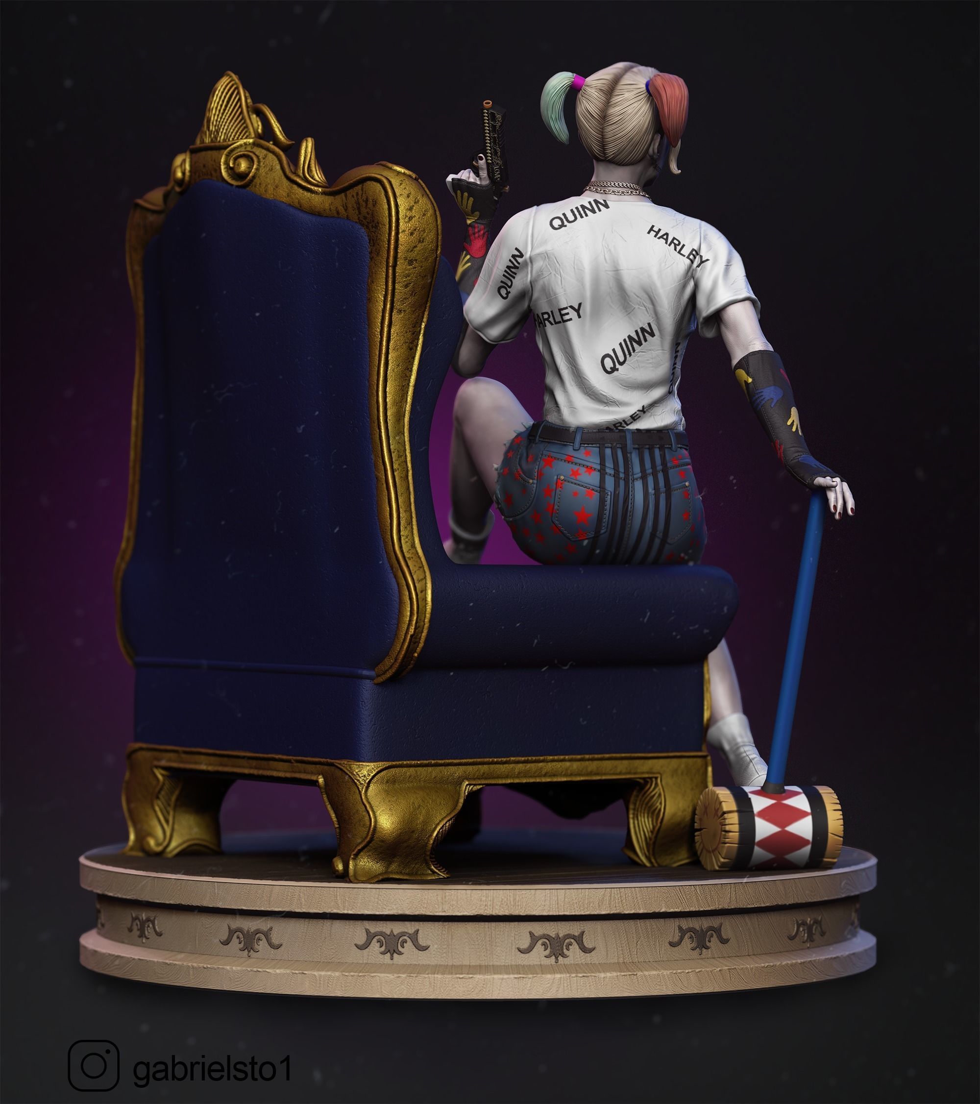 Harley Quinn Collectible Statue 3D print model_3