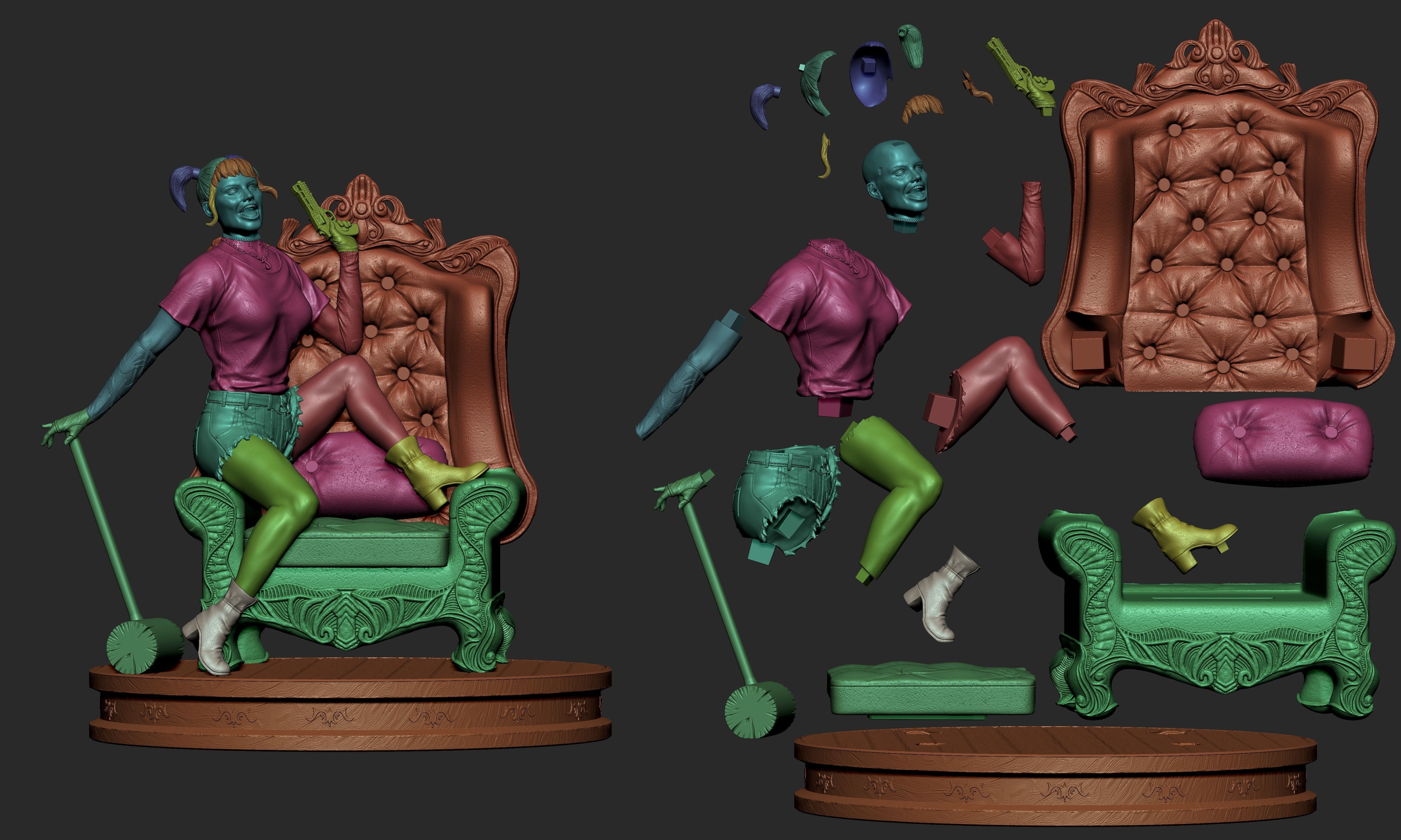Harley Quinn Collectible Statue 3D print model_6