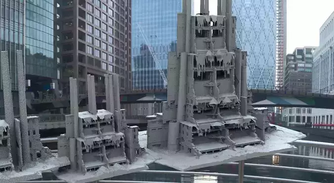 Factory ruins collection 3D model