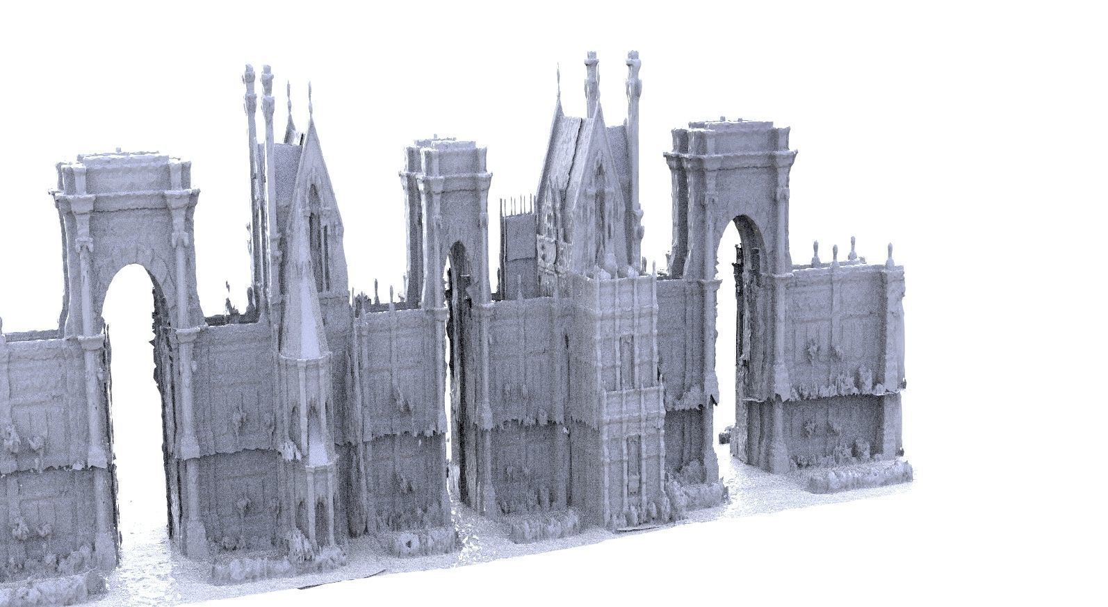 Fantasy gateway to city tall structure 3D model_1