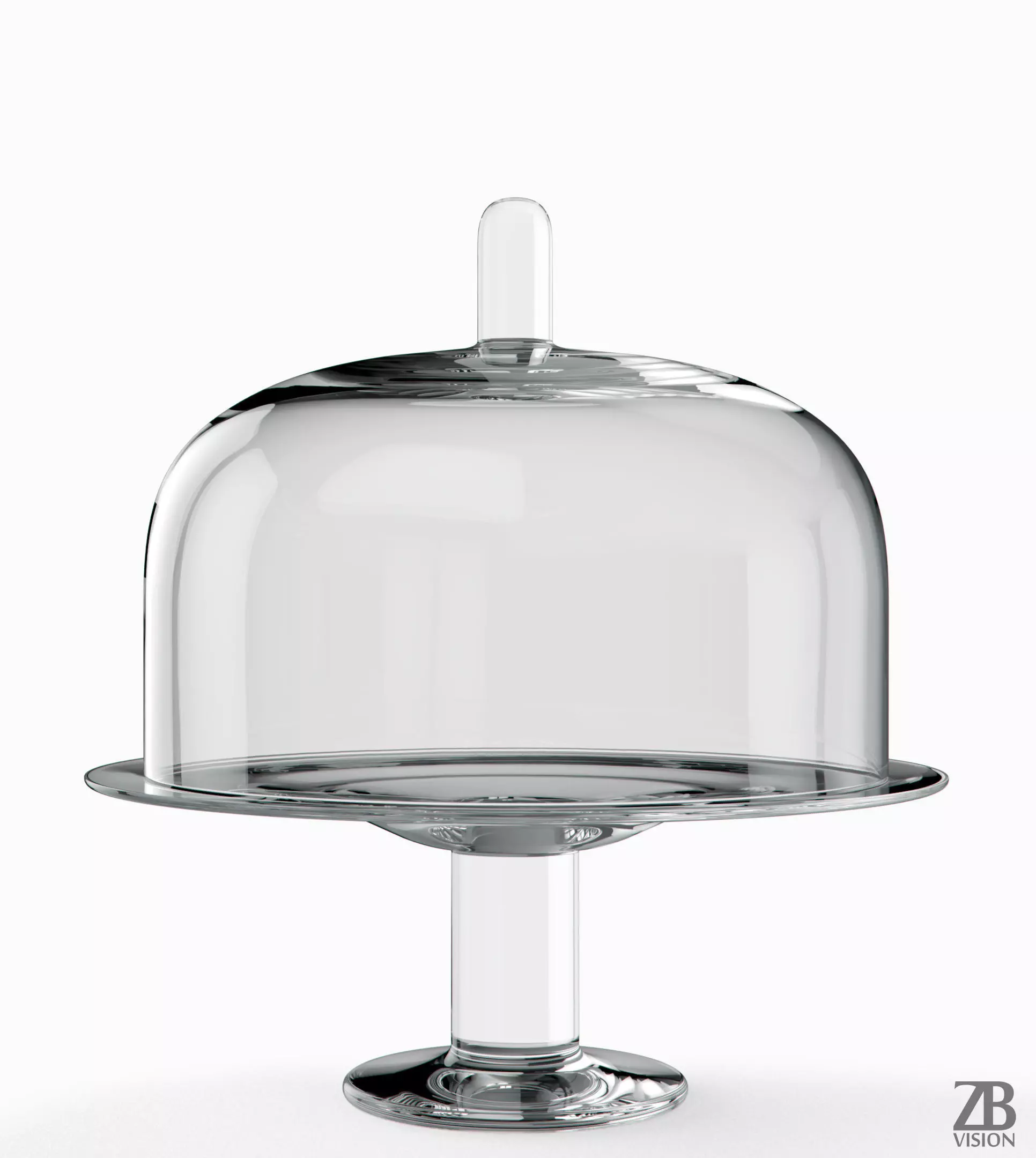 Cake Plate and Cloche 3D model_0