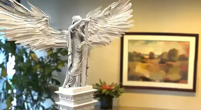 Angel statue with wings