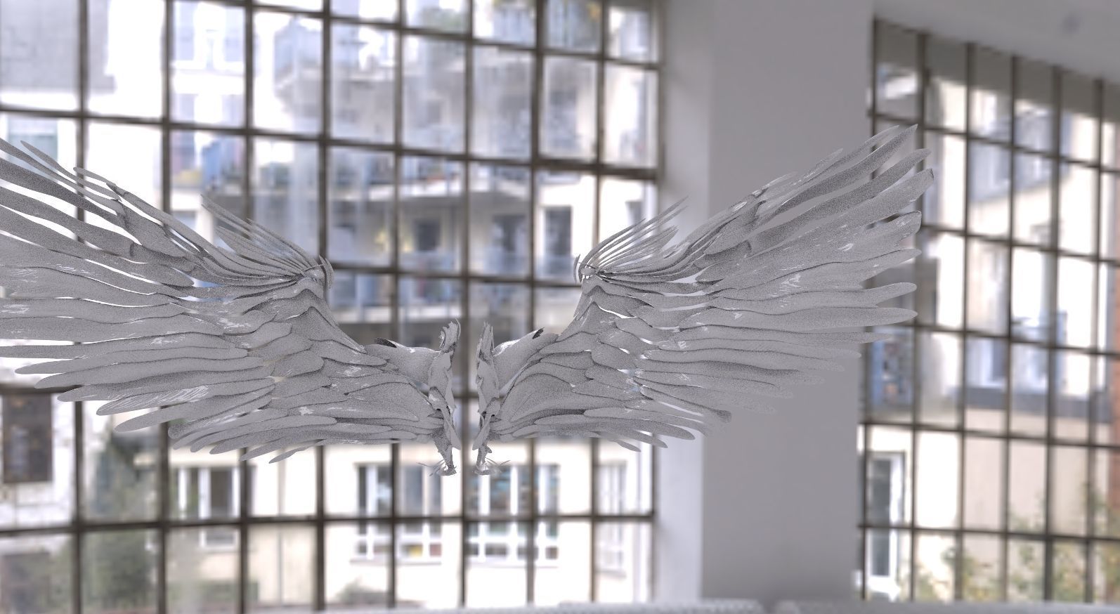 Angel and bird wings 3D model_2