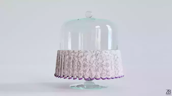 Cake Plate with Cloth 3D model