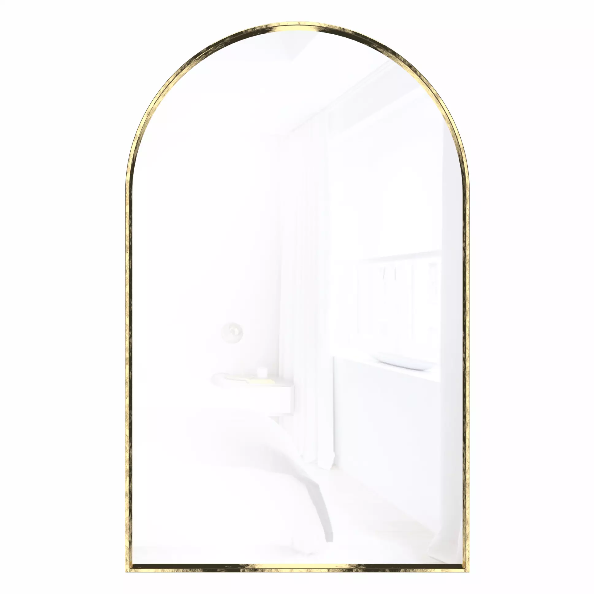 Arch-shaped mirror in a brass Archet frame 3D model_0
