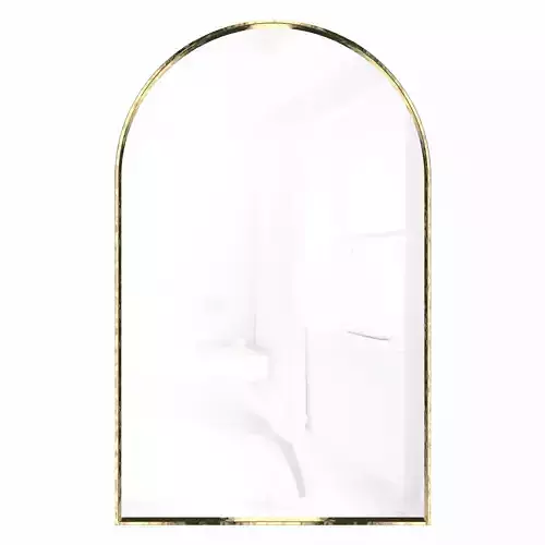 Arch-shaped mirror in a brass Archet frame