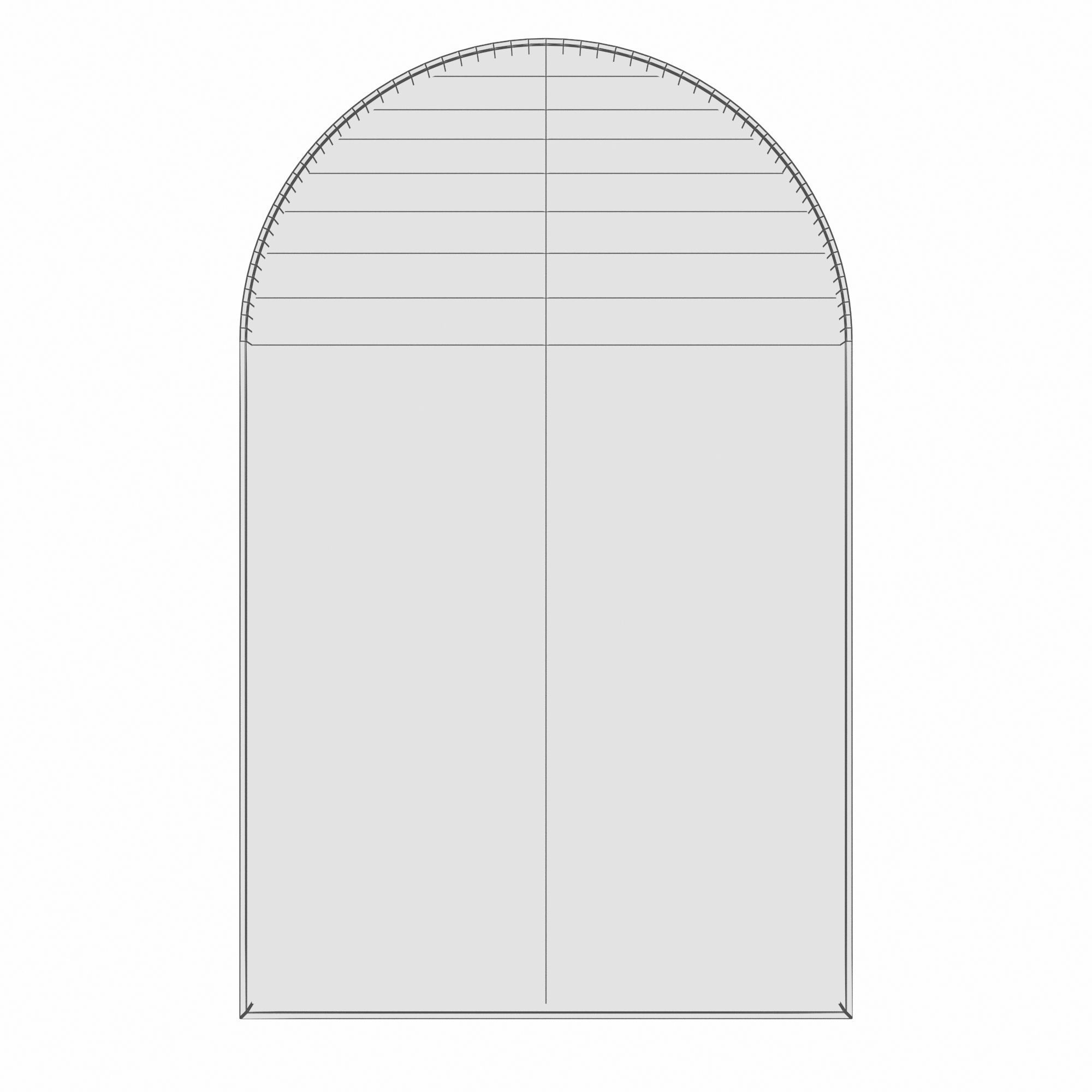 Arch-shaped mirror in a brass Archet frame 3D model_2