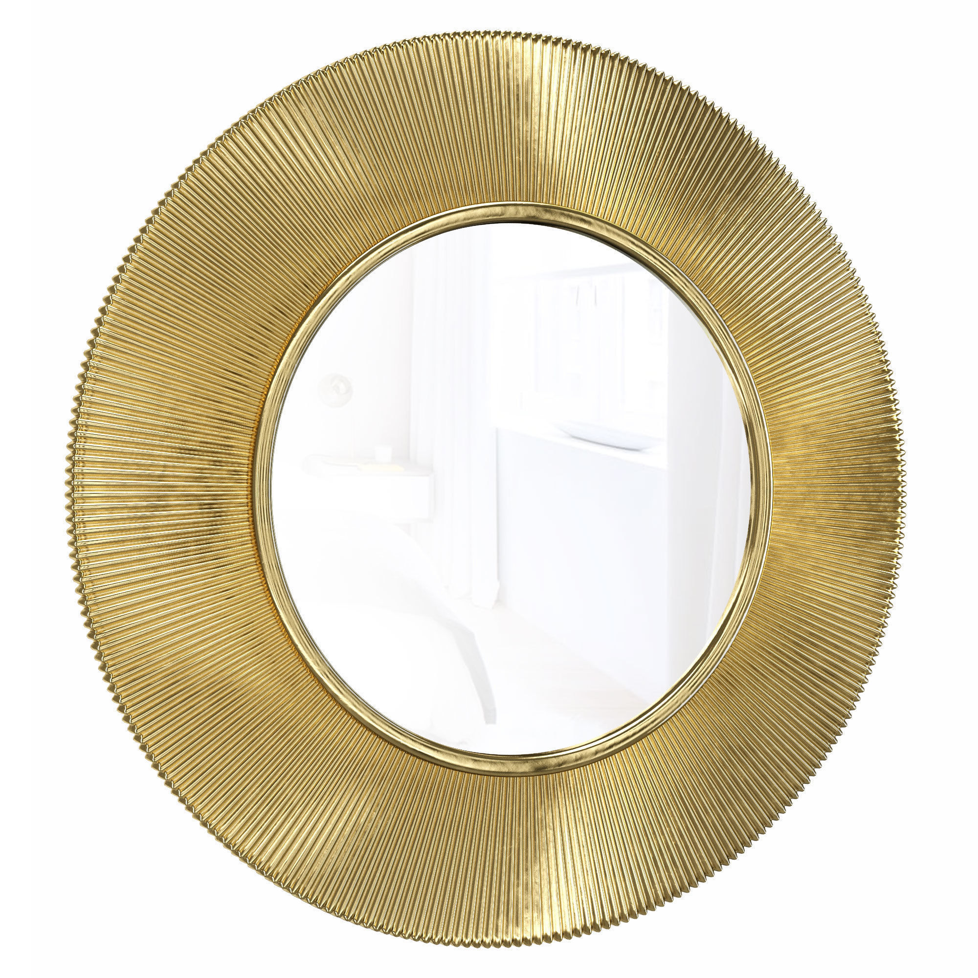 Round wall mirror in the Arno frame 3D model_1