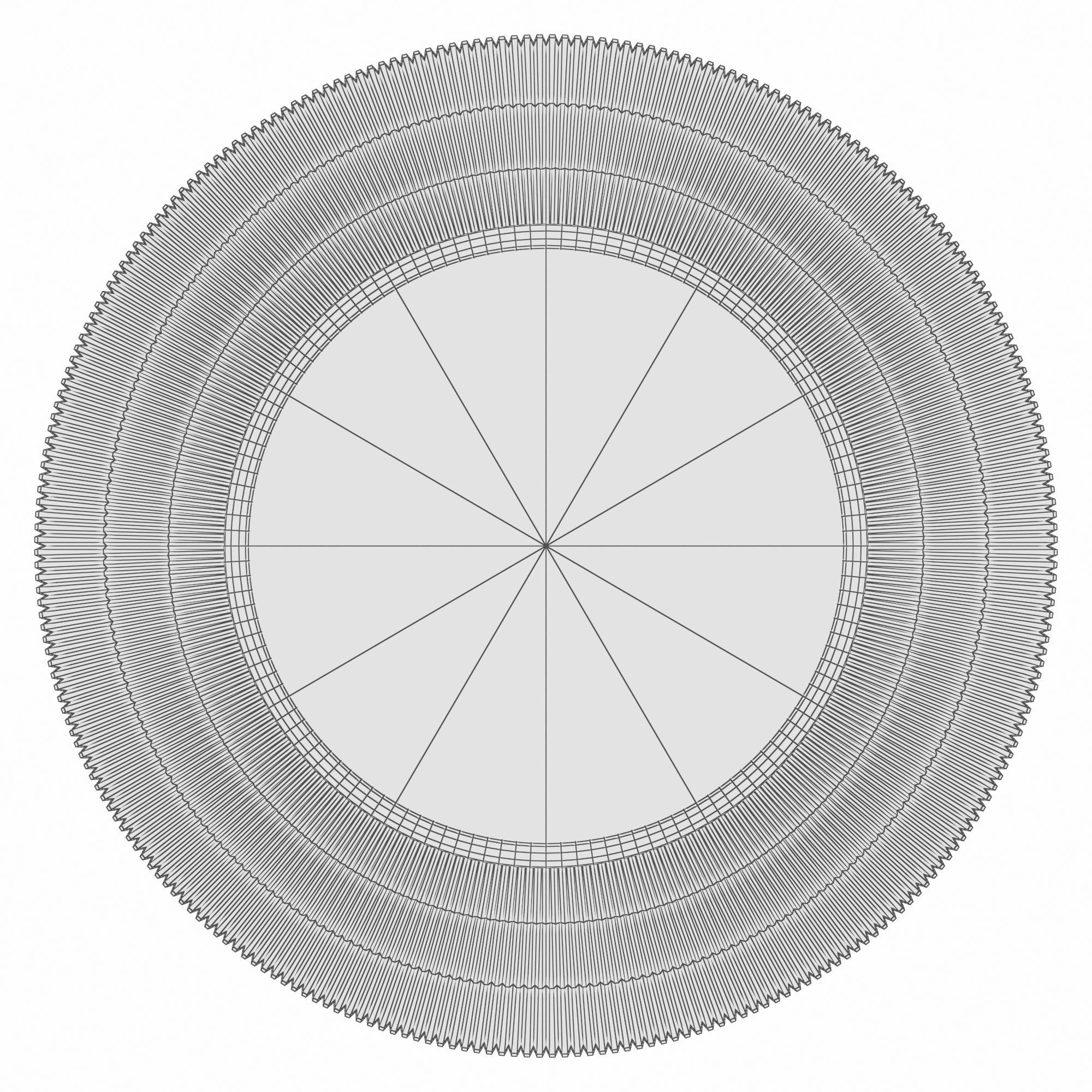 Round wall mirror in the Arno frame 3D model_2