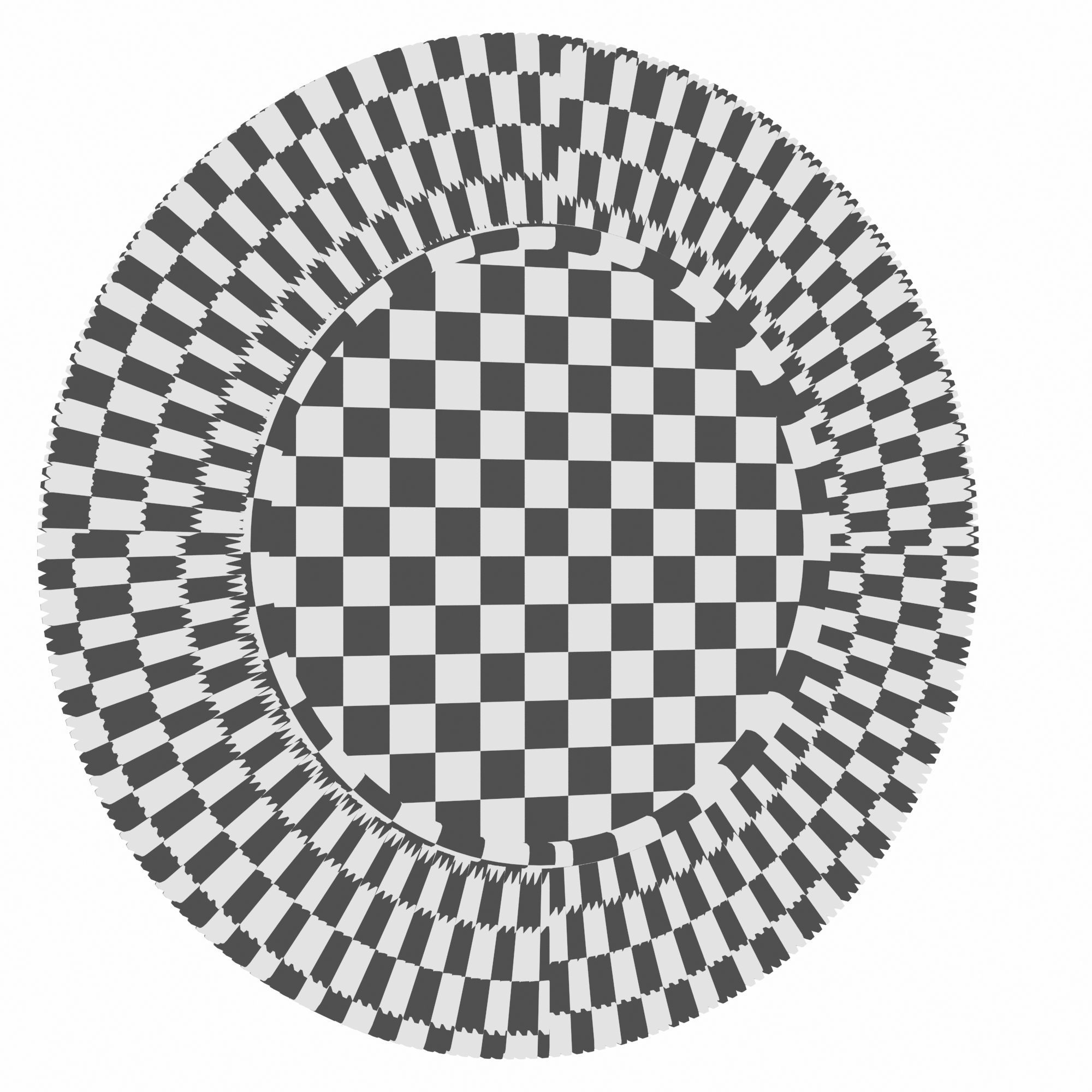 Round wall mirror in the Arno frame 3D model_3