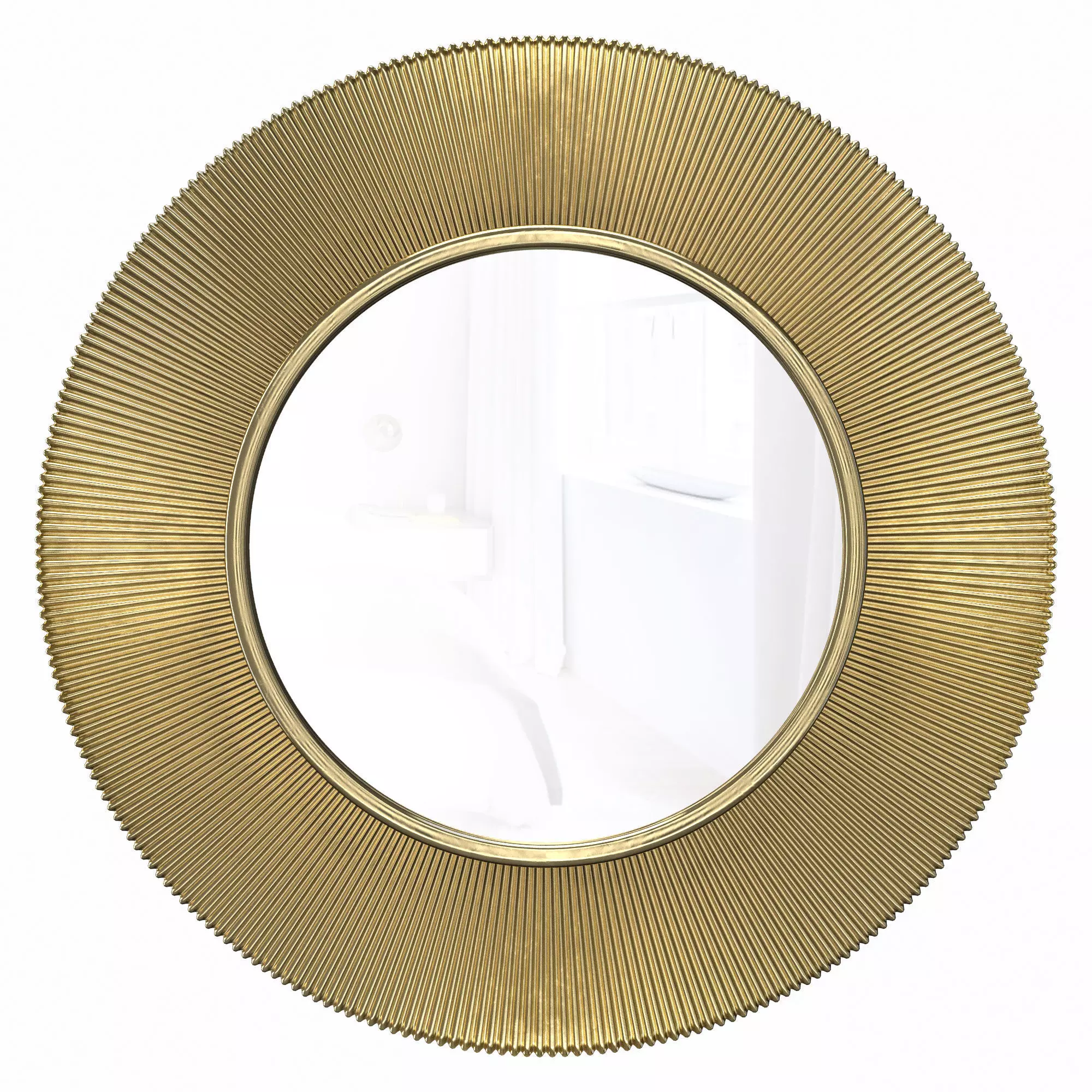 Round wall mirror in the Arno frame 3D model_0