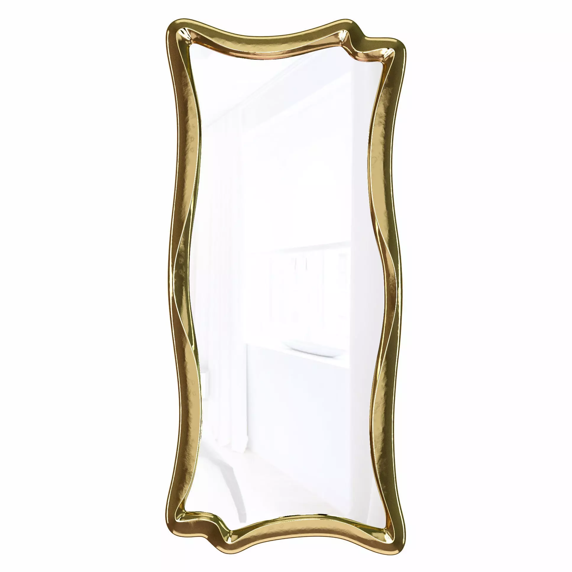 Wall mirror in a figured frame Marna Gold 3D model_0