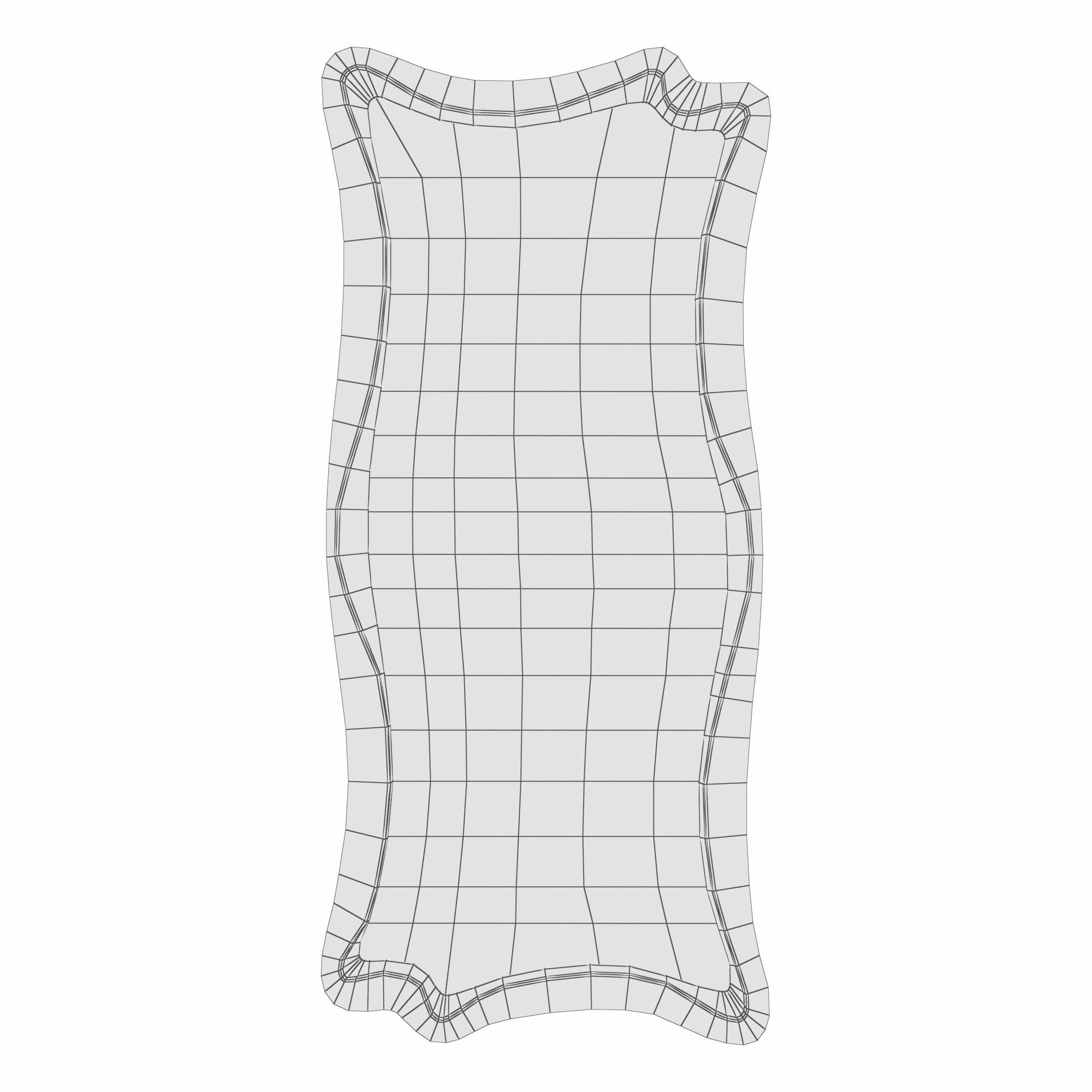 Wall mirror in a figured frame Marna Gold 3D model_2