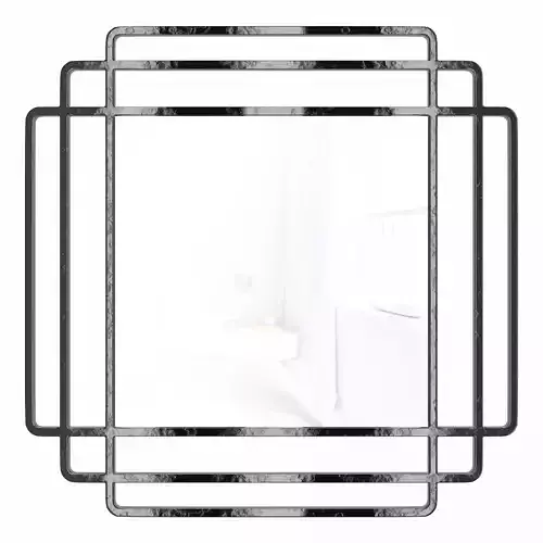 Square mirror in a black metal frame Dion