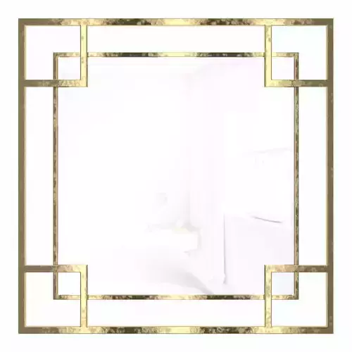 Square mirror in a gold metal frame Woodbridge