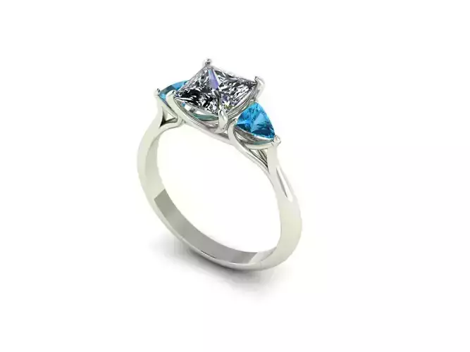 Princess 3 Stone Diamond Ring