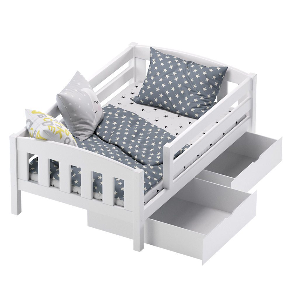 Bed With a Side Ernie Solid Pine Ekomebel 3D model_3