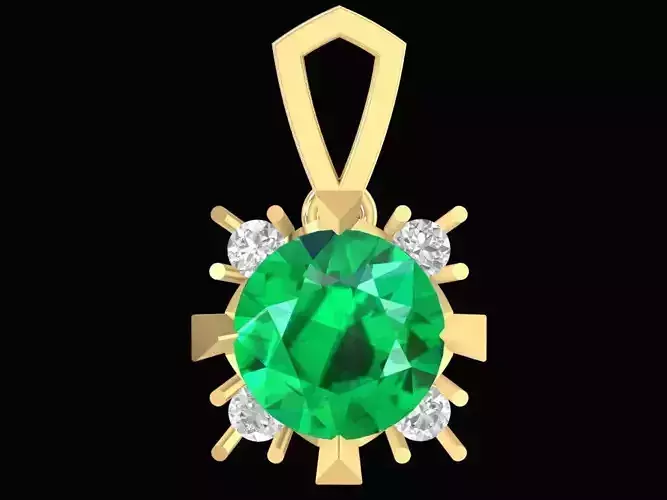 Elegant Gemstone Pendant 3D Jewelry Model 2205