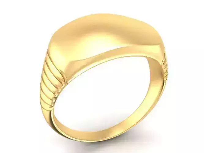 Modern Signet Plain Band Ring for Men 2210