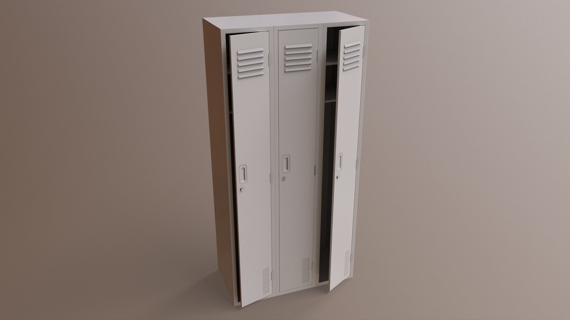 PBR School Gym Locker 03 - Blue Dark Low-poly 3D model_21