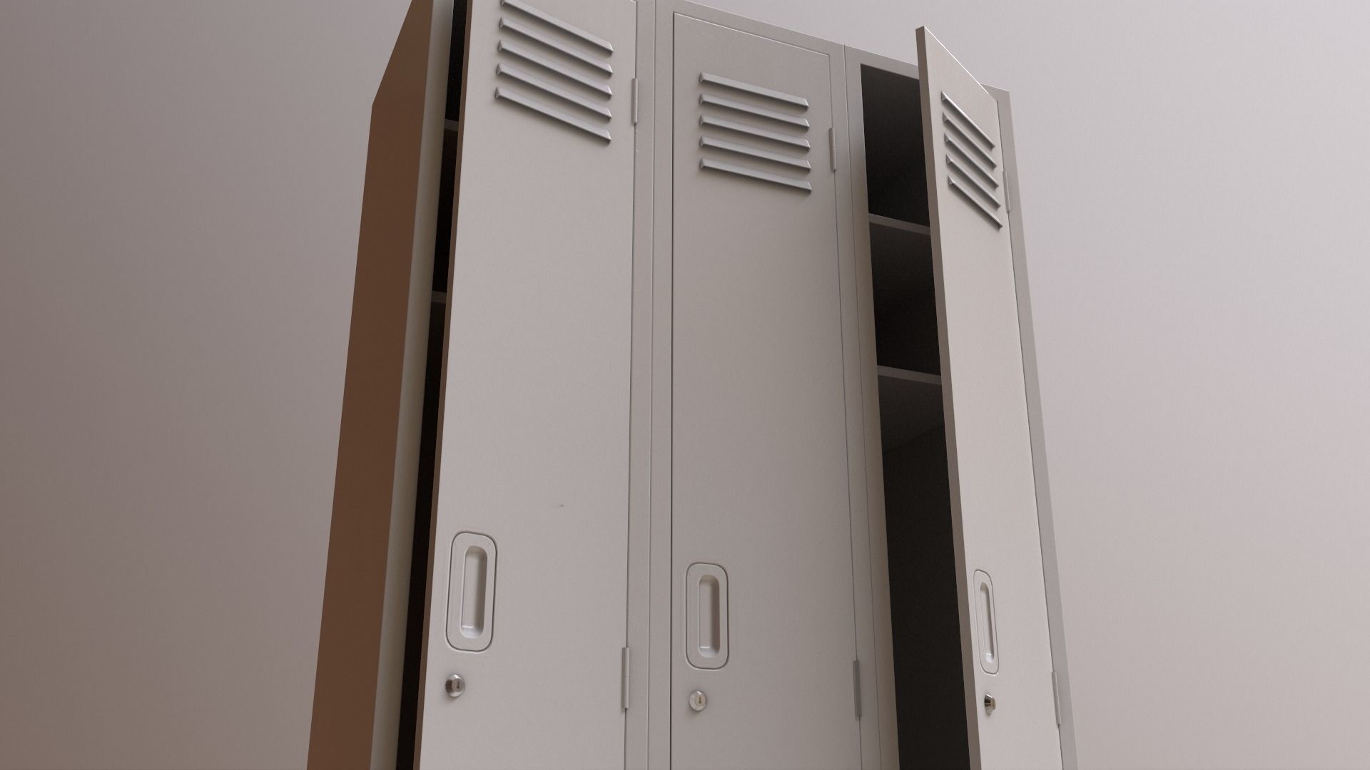 PBR School Gym Locker 03 - Blue Dark Low-poly 3D model_22
