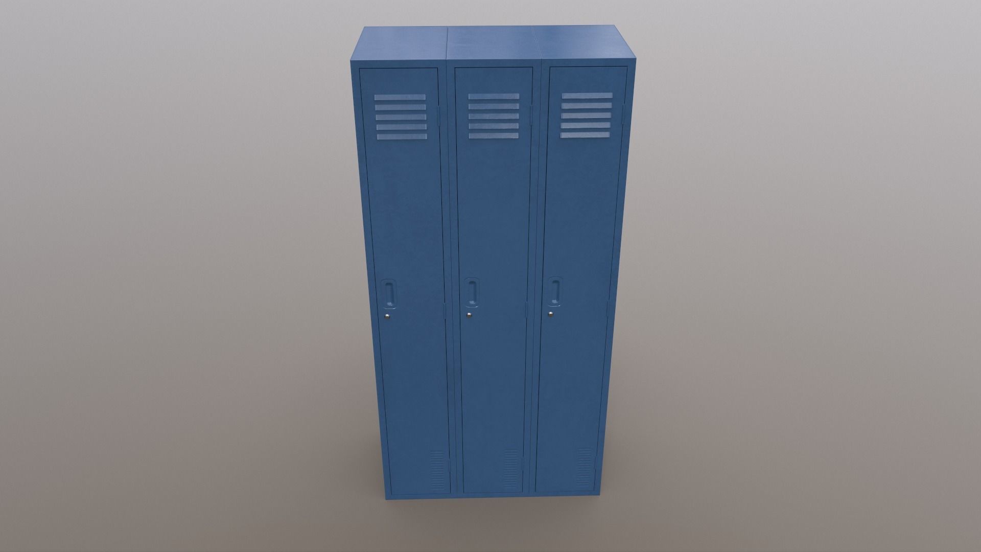 PBR School Gym Locker 03 - Blue Dark Low-poly 3D model_2