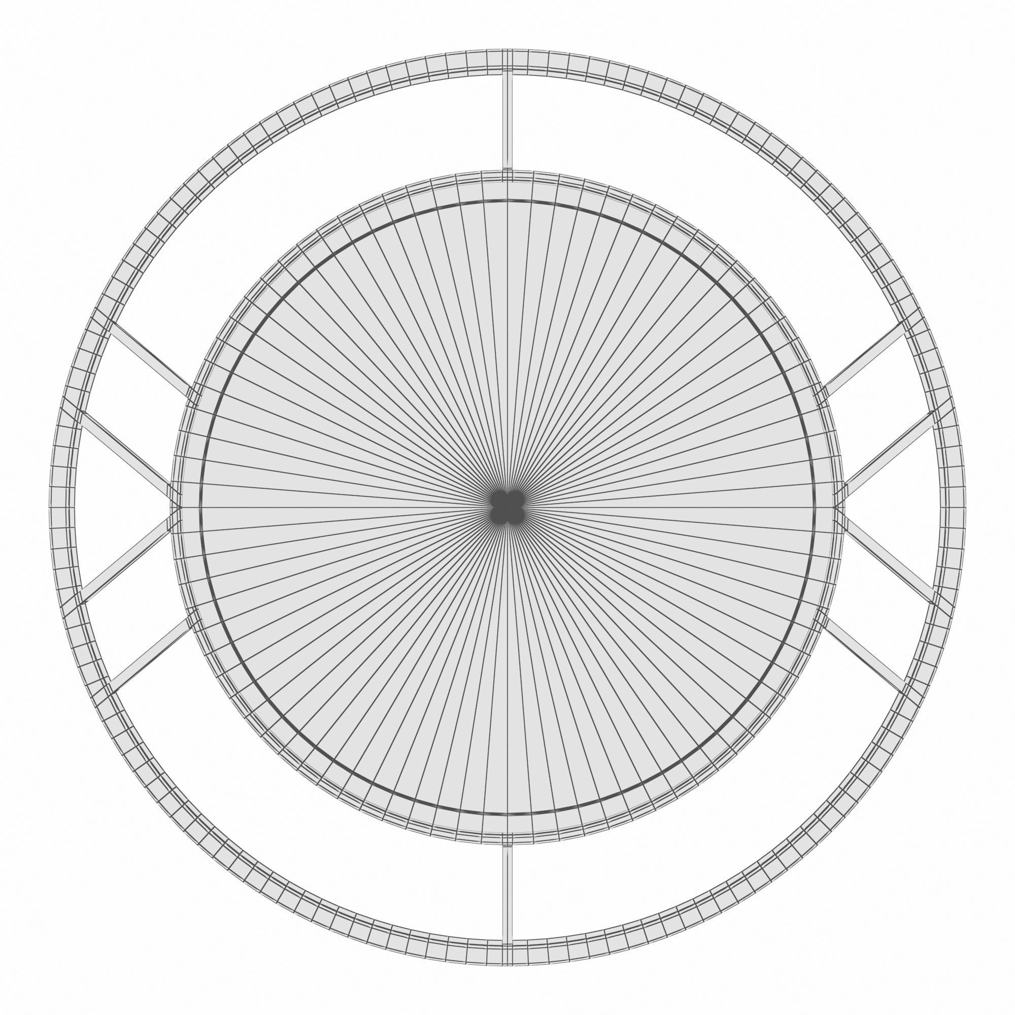 Round mirror in a metal frame color gold KFG082 3D model_2