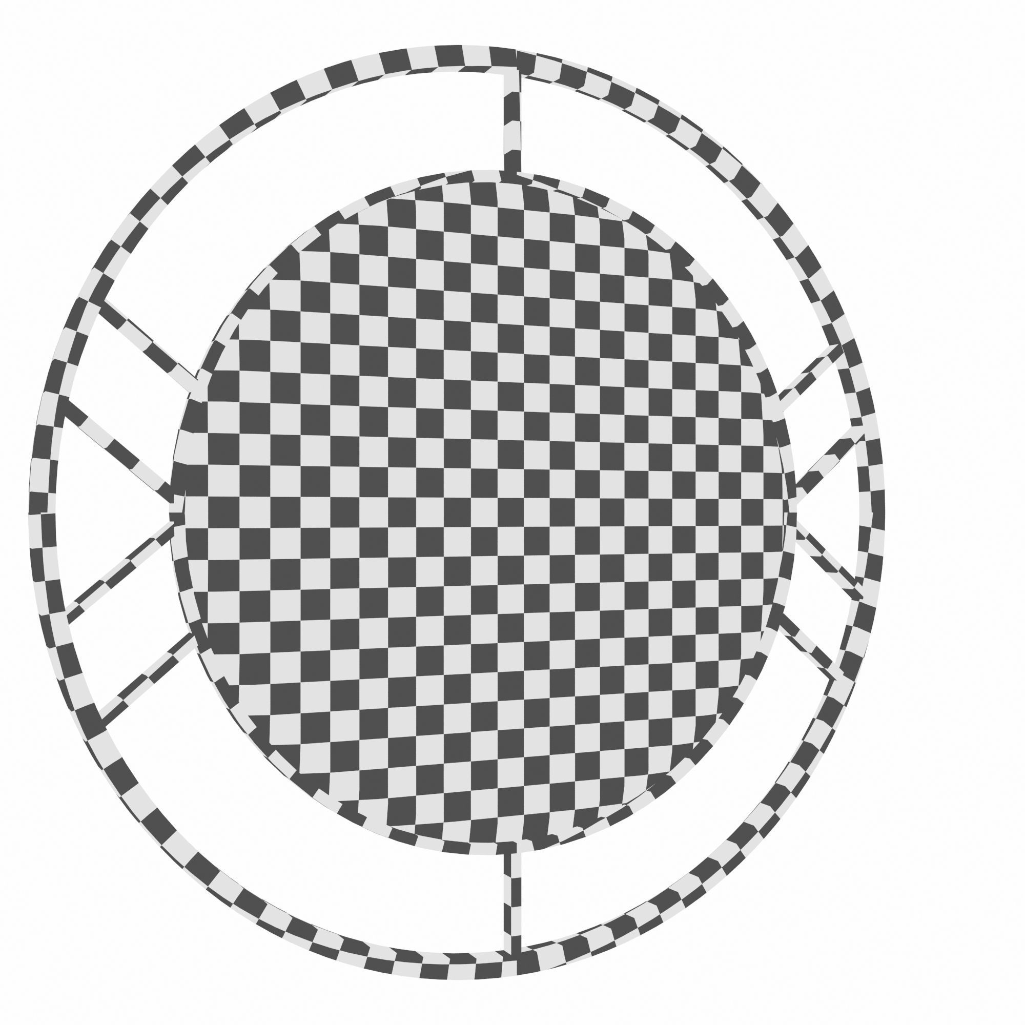 Round mirror in a metal frame color gold KFG082 3D model_3