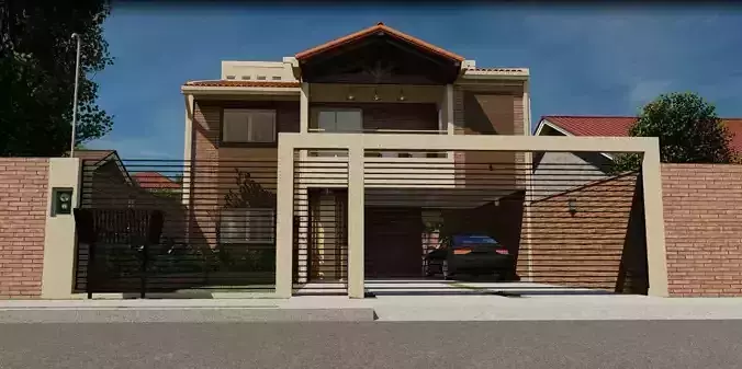 Roustic House 3D and 2D Model